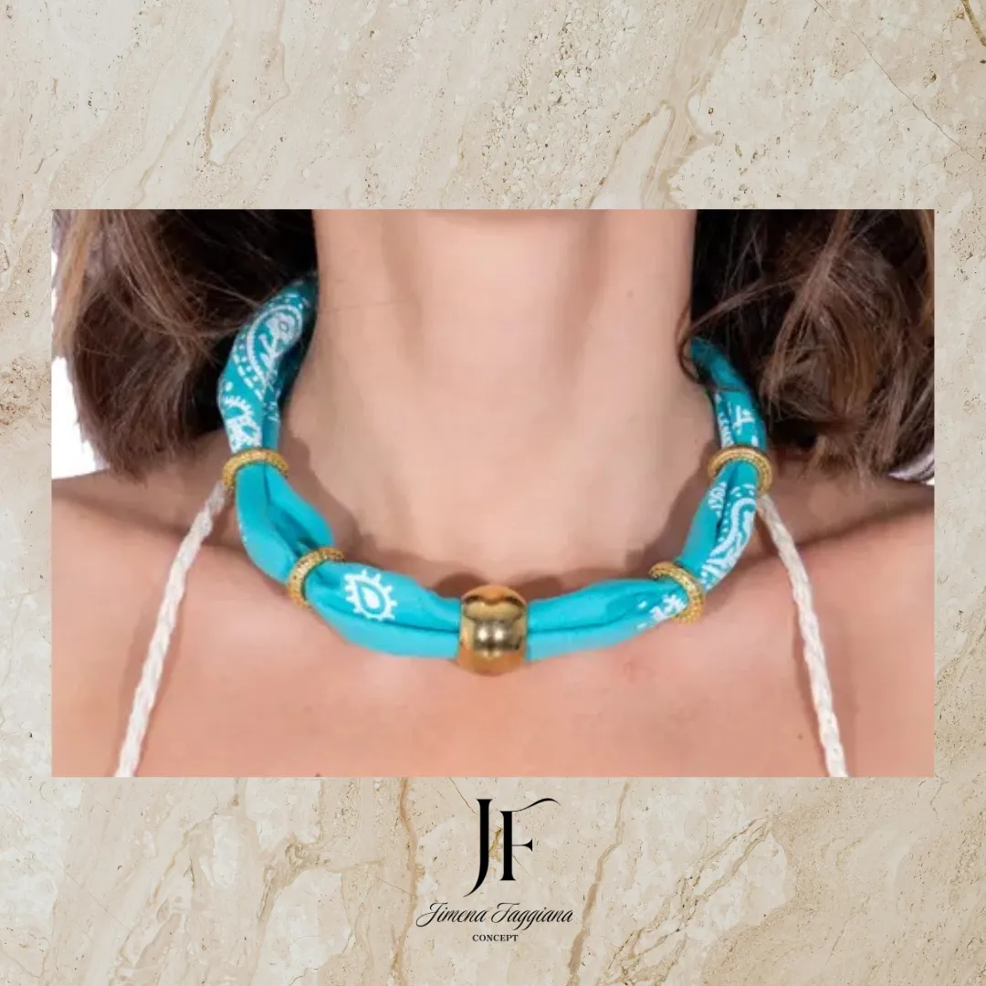 Collar Bandana Celeste - Jimena Faggiana Concept